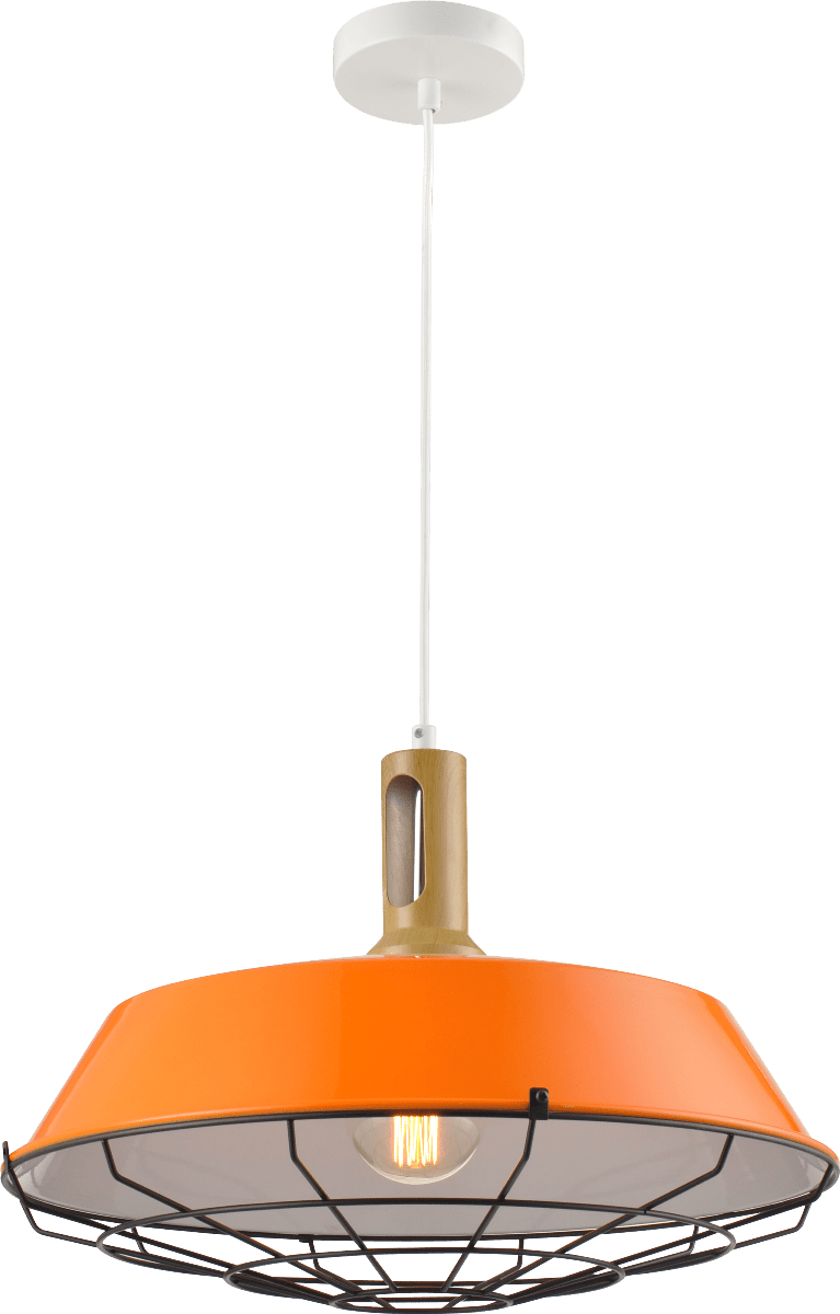 PENDENTE LUMINÁRIA TENNESSEE AÇO MADEIRA LARANJA AVANT